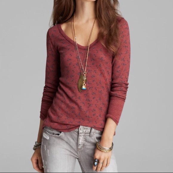 We The Free Tops - ❌SOLD❌ We The Free Floral Waffle Knit Thermal Top